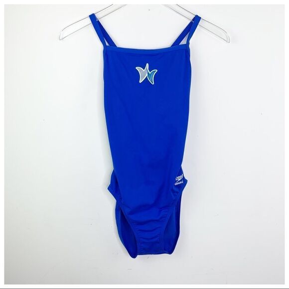 Speedo Endurance Blue One-Piece Bathing Suit 8/34 - Picture 1 of 11